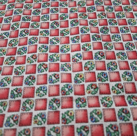 Vintage Rate Blocks Floral Cotton Sewing - Quilting Fabric 3 YARDS - Picture 7 of 9